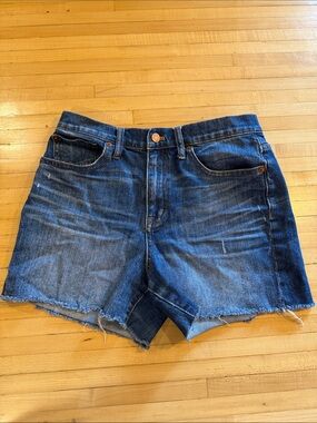 Madewell Dark Blue Denim shorts with Raw Hem